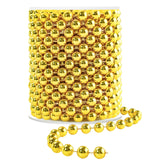 Craft Pearl 33 Feet Pearl Beads Garland for Christmas Tree, 10MM Gold Faux Pearls Strings Bead Roll Strand for Wedding Party Chr