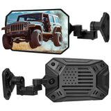JOYTUTUS Mirrors Doors Off or Doors On with Integrated Spot Light Mount Compatible with Wrangler TJ JK JKU, Wider View No Vibrat
