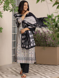 Libas Women'S Silk Blend Kurta Set (36987_Grey Grey 2Xl