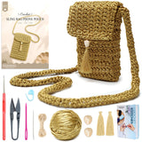 Picknmake Crochet Kit For Sling Bag Making | Beginners Crochet Set With Satin Dori Yarn, Hook, Needles, Tassels & Beads | Diy Ph