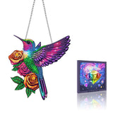 VAIIEYO Hummingbird Diamond Art Hanging Ornament, Animal Diamond Painting Suncatchers Window Hanging Kit with Chain, 7.5x7.5 inc