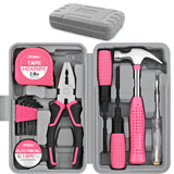 Hi-Spec 13pc Pink Small Compact Womens Ladies Hand Tool Kit Set for Home & Office DIY. Household Basic Repairs in a Portable Too