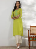 Libas Women'S Cotton Printed Straight Kurta (37225_Green Green 2Xl