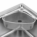 DRANZ Sink Corner Strainer, Triangle Drainer Basket Shelf Organizer, Stainless Steel Rust Resistant Rack for Kitchen Sink, Soap