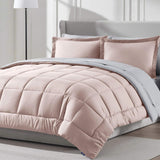 Nestl 7 Piece Full Comforter Set - Blush Pink Reversible Bed in a Bag - Complete Full Size Bedding Set with Sheets, Pillowcases