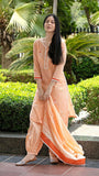 Gosriki Women'S Cotton Blend Straight Hand Block Printed Kurta With Pant & Dupatta (Ragsri Peach-Vks01-Gs_S_Peach_Small),Peach,,B0D9WG9JG4