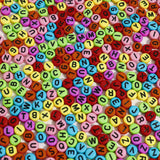1200pcs 4 7mm Alphabet Beads Colorful Round Acrylic Black Letter Beads, for Bracelets and Jewelry Making