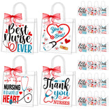 Shinylin 24 Pcs Nurses Clear Gift Bags with Handles Reusable Ribbon PVC Nursing Appreciation Gifts Bag Thank You Nurse Graduatio