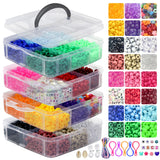 WANSPOORTS 4600+pcs Pony Beads Kit, Kandi Hair Rainbow Beads Plastic Bead for Craft 6 x 9mm 23 Colors Large Hole Bead Set for Br