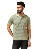 Toplot Men'S Regular Fit Half Sleeve Casual Polo T-Shirt (Lining-Polo-5166-Green-L),Green,,B0CXT8NPYB