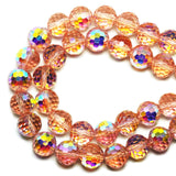 DIQIO 8mm Sparkle 96 Faceted Disco Crystal Beads (65-72pcs, Soft Red AB)