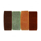Meseey Fall Burlap Wired Ribbon 1 Inch x 4 Colors Total 40 Yard Burgundy/Orange/Sping Moss/Brown Harvest Thanksgiving Farbic Rib