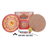 Hobby India Diy Mandala Lippan Art Work Painting Kit With Acrylic Colour For Kids Pre Marked Round Mirrors With Wall Decor Wall Hanging Office Home -Like New