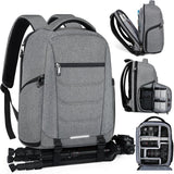 SDYSM Camera Bag Backpack Professional for DSLR SLR Mirrorless Camera Waterproof Laptop Back Pack 14 Inch with Rain Cover Anti T