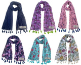 Fusfus WomenS Printed Chiffon Scarves And Stoles, Free Size(Multicolour, Fs1185) Pack Of 6 (Multicolor1)