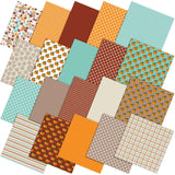 HunnmingRe 20 Pcs 10x10 Fall Pumpkin Quilting Fabric Square Thanksgiving Maple Leaf Quiltted Fabric Bundle Multicolor Precut