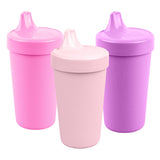 Re-Play Sippy Cups for Toddlers - 10 Oz. Reusable Spill Proof Cups for Kids, Dishwasher/Microwave Safe - Made in USA - Set of 3-