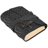 LEATHER VILLAGE Leather Grimoire Floral Pentagram, Black 7x5.