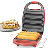 SugarWhisk Electric Corn Dog Maker, Fryer for 3 Mini Corn Dogs on Stick, Cheese Mozzarella Sticks & Treats, Corndog Maker Machin