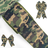 Veterans Day Camouflage Wired Ribbon for Wreath Bows Forest Desert Military Burlap Decorative Ribbon for PTSD Support Troop Acti