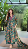 Gosriki Women'S Rayon Viscose Anarkali Printed Kurta With Palazzo & Dupatta (Cia Green-Vks02-Gs_Xl_Green_X-Large),Green,,B0F8ZVY2PN