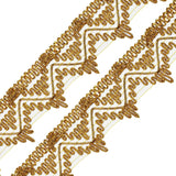 Length15 Yards,Width5cm/1.97Inch, Gold lace Trim Trim Craft Ribbon Decorated Gimp for Wedding Bridal, Performance Costumes or Je