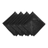 Elrene Home Fashions Caiden Elegance Damask Fabric Napkins (Set of 4) 17 x 17 Black 4 Count-New
