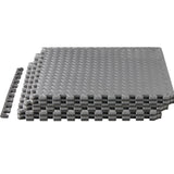 Yes4All Interlocking EVA Foam Gym Floor Mats (48 Sq Ft) - Black & Gray (12 Tiles)