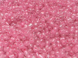 Czech Glass Seed Beads Crystal Clear Size:6/0 40 gr / 1.4 oz (Crystal Clear with Pink Center)