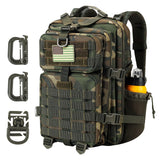 Hannibal Tactical 30L MOLLE Assault Pack, Tactical Backpack Military Army Camping Rucksack with Bottle Holder, 3-Day Pack, US Wo