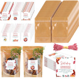 Gueevin 60 Pcs Christmas Stovetop Potpourri Gifts 9.5 x 6.3 Inches Kraft Paper Pouch Resealable Pouch Bag with Window Simmer Ins