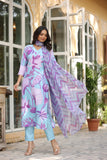 Gosriki Women'S Cotton Blend Straight Printed Kurta With Pant & Dupatta (Sohini Light Blue-Nw-Gs_S_Light Blue_Small),Light Blue,,B0CPXX23NB