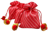 brown leaf 5X7 inch Red Potli Bags Jewelry Pouch Best for Wedding Anniversary Party Supply Return Gifting Bags (12)