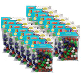 Pom-Poms 1/2, Assorted Glitter Colors, 80 Per Pack, 12 Packs