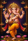Cliths 8X12 Inch Ganesh Dancing Idol Wall Art, Hindu Decor For Home & Office, Lightweight Spiritual Gift, Flexible Metal Sheet,