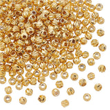 UNICRAFTALE About 250Pcs Corrugated Spacer Beads 18K Gold Plated Tiny Beads DIY Jewelry Bead Spiral Metal Loose Bead for Bracele