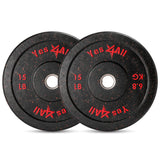 Yes4All 2 Inch Bumper Plate - Olympic Rubber Weight Plate for Weightlifting and Strength Training - Durable Rubber with Steel Hu