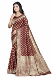 Sugathari Womens Banarasi Saree Pure Kanjivaram Silk Saree Soft New Ladies 2023 Design Wear Pattu Sarees Latest Party Sari Collections With Blouse Piece For Wedding Sadi (San Pari-192 Maroon)