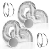 VIVOSUN 2-Pack 4 Inch 8 Feet Flex Air Aluminum Ducting, Flexible Dryer Vent Hose for HVAC Ventilation, 4 Clamps Included