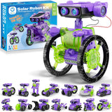 Sillbird Solar Building Robot Kit STEM Gift for Boys Aged 8-12, DIY 15-in-1 Science Educational Toys for Kids Birthday, Solar or