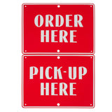 Order Here Pick Up Here Aluminum Sign Set | Coffee Bar, Food Truck, Ice Cream Shop, Store Display and Decor Signs. Aluminum Sign