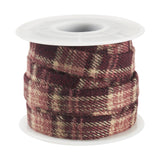 Elecrelive 5 Yards Tartan Plaid Ribbon Cloth Fabric Gingham Ribbon 3/8 Inch Reddish Brown for Gift Wrapping Applique Sewing Craf