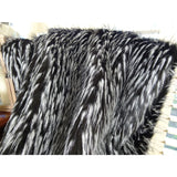 Plutus Brands Wolf Fur Throw Pillow, 114 X 120, Black/White