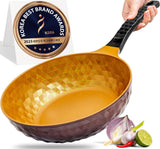 Diamond X Premium Non Stick Wok Pan - 11 Large Flat Bottom Chinese Wok - Woks & Stir-fry Pans Nonstick - Titanium-Coated 8-Layer