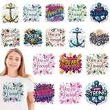 Dazoratix Inspirational Iron on Transfers - 16 Sheets Motivational Quotes DTF Ready to Press Heat Patches Stickers Vinyl Designs