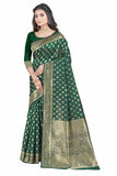 Sugathari Womens Banarasi Saree Pure Kanjivaram Silk Saree Soft New Ladies 2023 Design Wear Pattu Sarees Latest Party Sari Collections With Blouse Piece For Wedding Sadi (San Pari-192 Dark Green)