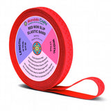 Mandala Crafts 0.5 Inch Elastic Silicone Gripper Tape for Clothing - 10 Yds Dotted Non Slip Elastic Band for Sewing - Red Silico