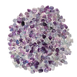 Asingeloo 5-8mm Natural Fluorite Quartz Tumbled Chip Stone Beads Bulk Irregular Shaped Drilled Loose Gemstones Beads with Box fo
