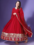 Wedani Georgette Anarkali Kurta For Women Maroon,Maroon,S,,,
