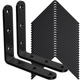 25Pcs Black Angle Brackets, 3 x 3Heavy Duty Corner Brace, Metal Corner Brackets for Wood , 3MM 90 Degree Joint Hardware, 3
